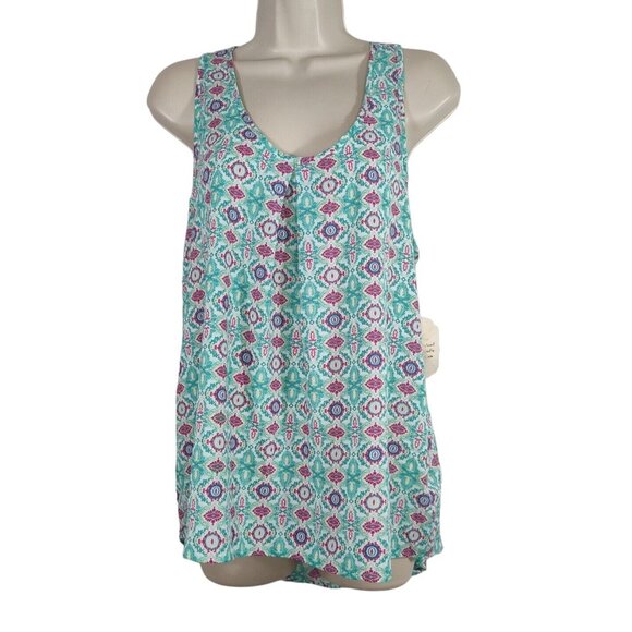 Altar'd State Tops - Altard State Blue-Green Printed Tank Top Racerback Bow Women Size M NEW